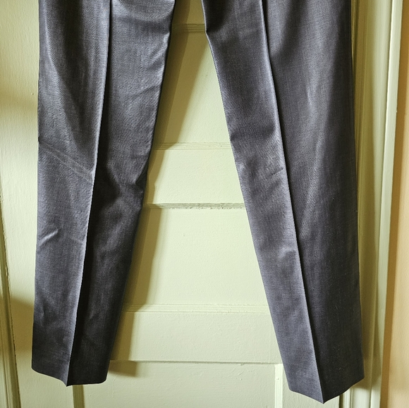Virgin wool grey silver tailored dress pant trousers - Picture 5 of 11